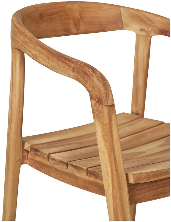 House Nordic Dining Chair Otero - Teck - Design scandinave - Avec accoudoirs - Naturel - 1 pièce