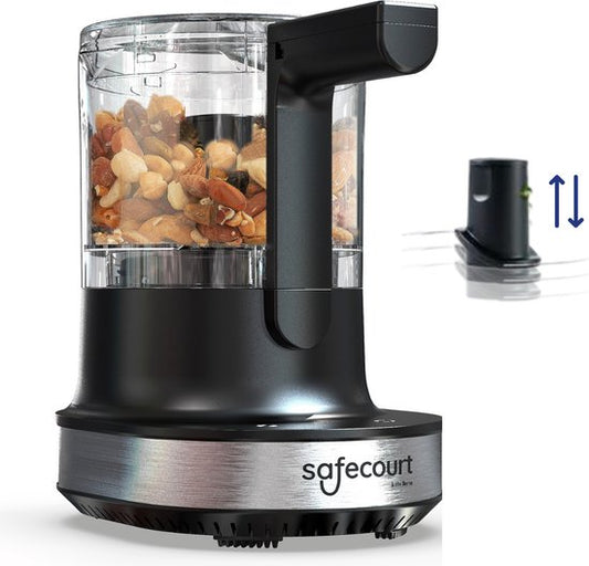 Safecourt Kitchen Chopper - Hachoir alimentaire - Lames flottantes - Broyeur à glace - 700ml - Noir/RSF