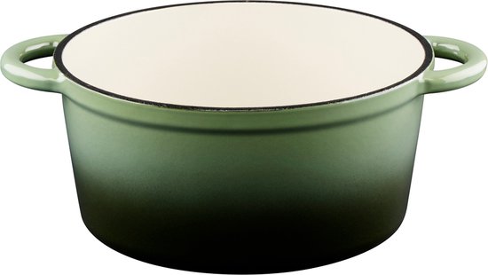alpina Casserole en fonte avec couvercle - Plaque de cuisson ⌀ 24 cm - Toutes sources de chaleur - Vert