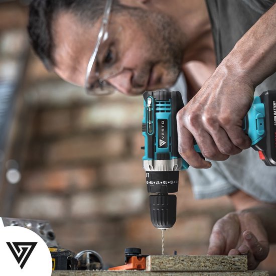 Vesto® PowerDrive Cordless Drill - Tournevis sans fil - Perceuse - Tournevis - Perceuse sans fil - 2 piles incluses