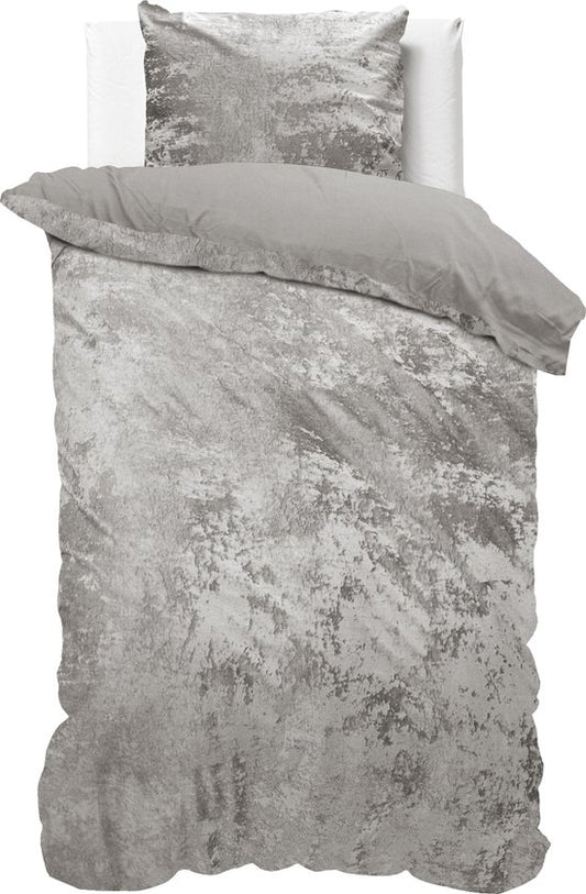 Housse de couette Dreamhouse Metallic - 140x200/220 + 1 taie d'oreiller 60x70 - Silver - Lits-Jumeaux