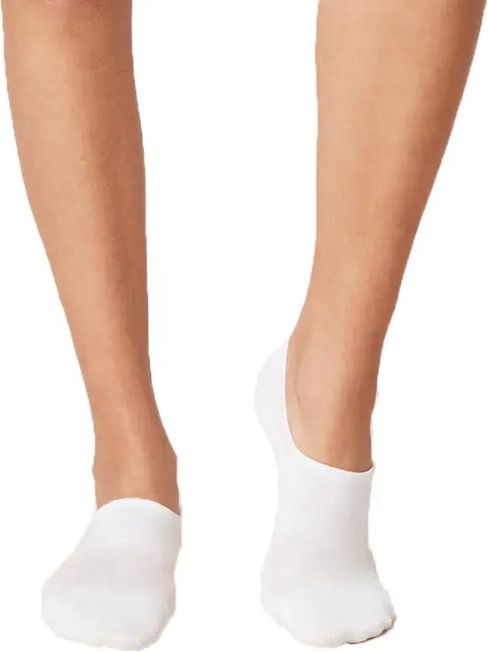 2 paires de chaussettes invisibles en bambou - Chaussettes basses d'entraînement en bambou - Bas de chaussettes pour hommes et femmes - 42 - Blanc