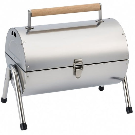 alpina Charcoal BBQ - Barbecue portable avec poignée - Barbecue Camping avec ventilation et clip de verrouillage - Barbecue à charbon compact 38 x 30 x 19 cm - acier inoxydable