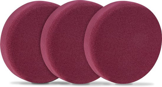 VONROC Disques de polissage/Pads de polissage en mousse pour polisseuses - 125mm, 3 pièces - Rouge