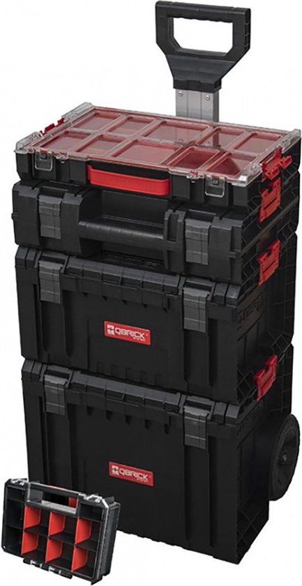 Boîte à outils - QBRICK System PRO Set 5v1 - Chariot et organisateur - 39x45x78.5 Cm - Blanc et noir