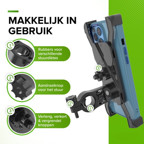 iSetchi Support de téléphone - Vélo et scooter - Anti-chocs