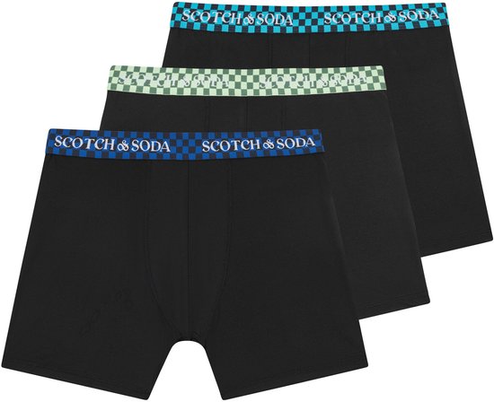 Scotch & Soda Active Stretch Boxer Briefs - Hommes - Noir - Lot de 3 - Performance Fit Taille XL