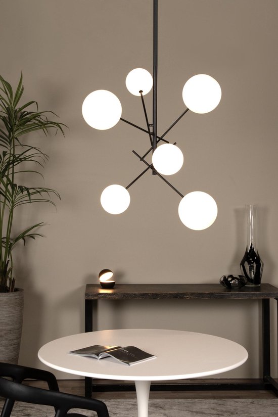 Lucide ALARA - Lampe suspendue - Ø 72 cm - LED - G4 - 6x1,5W 2700K - Noir