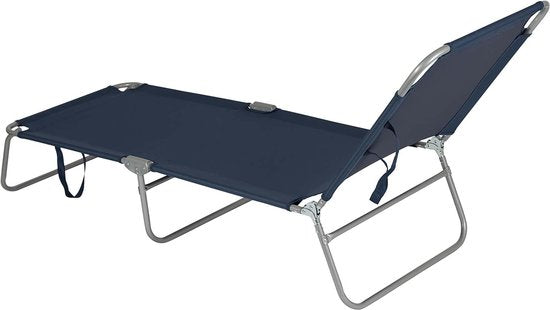 Bo-Camp - Chaise longue - 5 pieds - Bleu