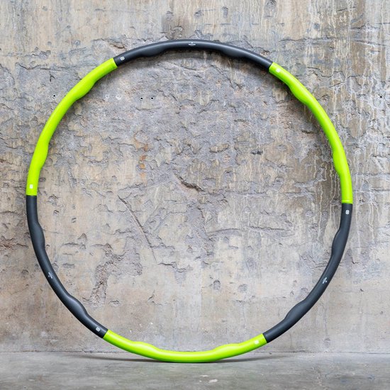 Matchu Sports - Hula hoop fitness - Waist trainer - Hula hoop lesté - Abdominaux - 1,2 KG - Ø 100 cm - Vert / Gris