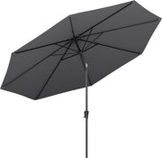 LifeGoods Parasol - Jardin - Ø350 cm - 30° inclinable - Imperméable - UPF50+ - Gris foncé