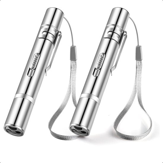Tech Essentials 7-In1 Laser Pen - Rouge - Rechargeable - Motifs - Lumière UV - Lumière de soudage - Laser Chat - Chien - Jouet pour chat - Jouet pour chien - Chiot - Chat - 2-Pack