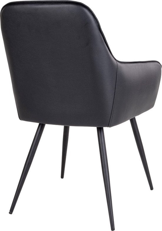 House Nordic Harbo Dining Chair Vegan Leather Black - Set of 2