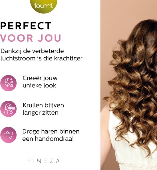 Fer à Boucler - Fineza - 5 en 1 Multi Styler - Brosse Soufflante - Cheveux Courts & Longs - Rose