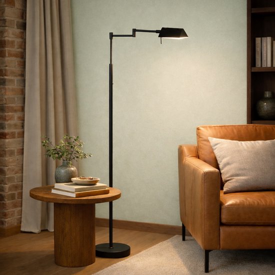Mexlite - lampadaire - GlowGo - noir - métal - lampe de lecture - LED - 4603ZW