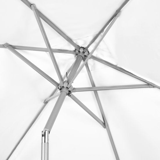 Parasol Rapallo VONROC Premium, 200x300cm, Inclinable, Toile résistante aux UV, Housse de protection incluse, Blanc