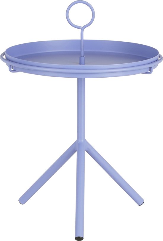 Mica Decorations Aston Table d'appoint avec plateau amovible - H42 x Ø31 cm - Métal - Lilas