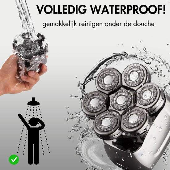Rasoir Homme - Tondeuse - Tondeuse - Sansbeauté® Skull Sharp PRO - rasoir électrique visage et tête - rasage de tête - humide et sec - recharge sans fil - électrique
