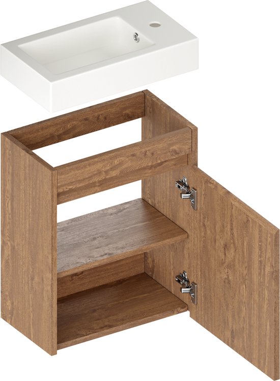 Armoire de toilette Mirlux Chêne Chaud - Armoire de toilette - Meuble de toilette - Armoire de toilette