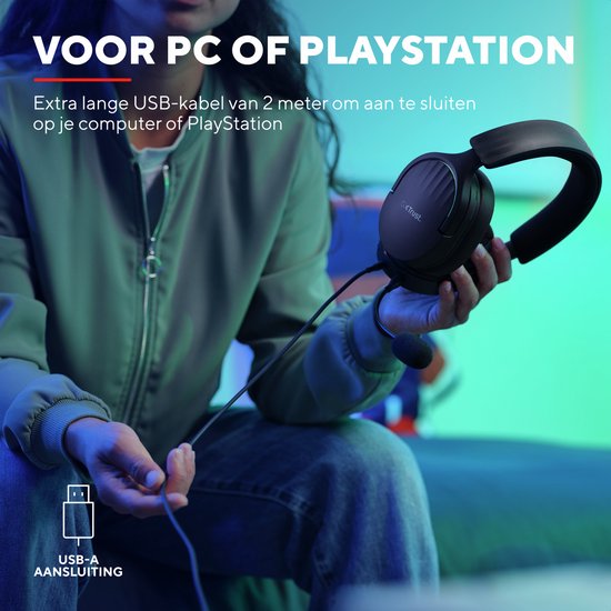 Trust GXT 490 Fayzo - Casque de jeu filaire - 7.1 Surround Sound - USB - Noir
