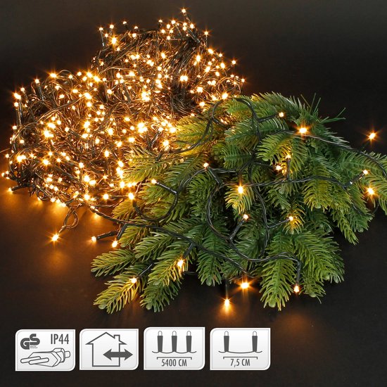 54 mètres de lumières LED / cordon LED avec 720 LED blanc/chaud pour l'intérieur et l'extérieur