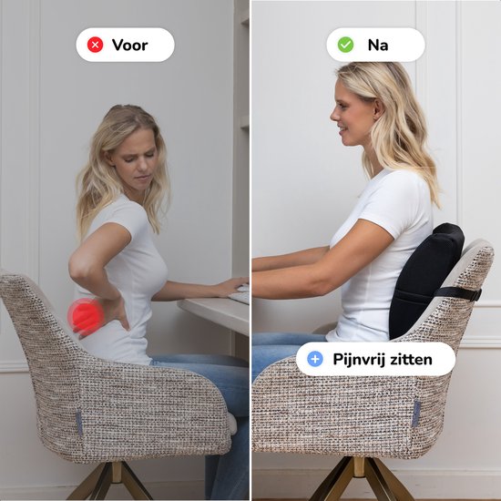 Alyze Coussin ergonomique pour le dos - Coussin lombaire voiture - Bas du dos - Coussin de lecture - Mousse à mémoire de forme - Coussin de soutien pour le lit et le canapé - Coussin de soutien orthopédique avec housse lavable