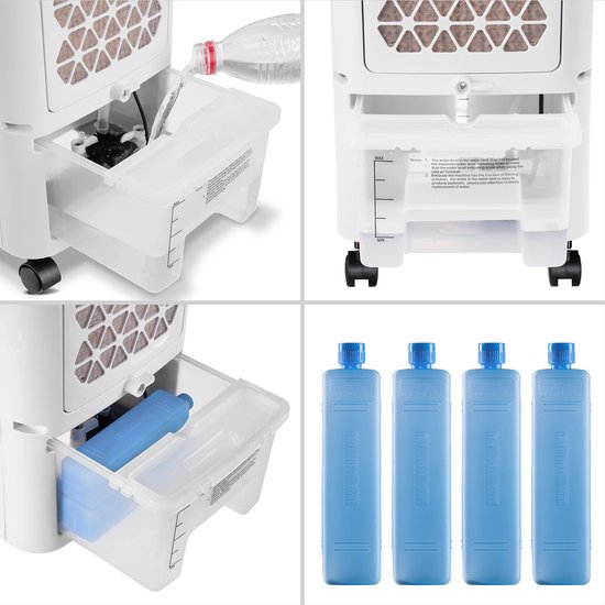 Monzana Ventilateur de climatisation mobile - 4 fonctions 3.5L - Blanc Noir