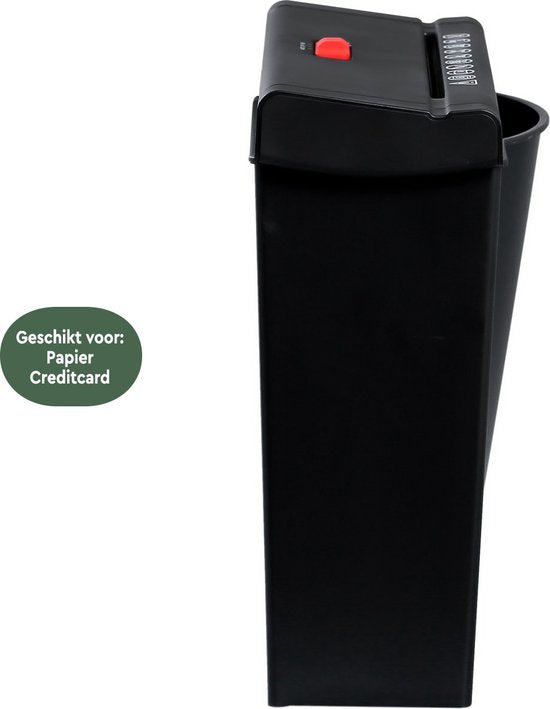 BRASQ Déchiqueteuse de papier avec bac noir - 7 litres - Déchiqueteuse de papier pour la maison et le bureau - P2 - bandes de 6 mm - 6 feuilles
