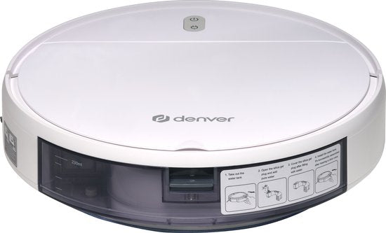 Denver Robot aspirateur avec fonction balayage et TUYA (App) - Robot balayeur WiFi avec station de recharge - 1400PA - RVC110