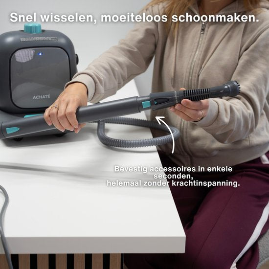 Achaté Nettoyeur à vapeur PRO - Nettoyeur puissant pour tapis, sols et taches - Tue 99,9 % des bactéries