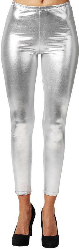 dressforfun - Leggings métallisés argent XXL - déguisement costume halloween déguisement fête de carnaval déguisement fête de carnaval - 303601