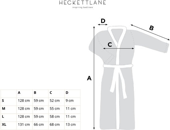 Heckettlane Peignoir gaufré - robe de chambre pour femmes et hommes - L - Manteau du matin en coton - Convient pour le sauna - Gris