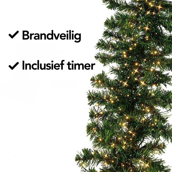 Nordlandia guirlande lumineuse - Minuterie - Décoration de Noël - 270 cm - Guirlande de Noël - Décoration de Noël - 35 LED - Prise de courant