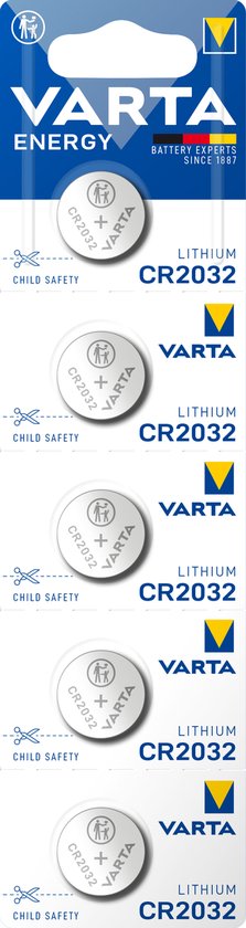 VARTA ENERGY LITHIUM Pile bouton CR2032 5 pièces