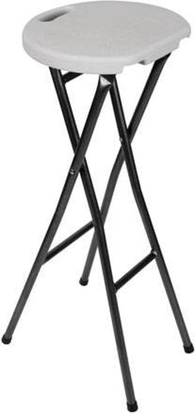 Perel Tabouret de bar, poignée, haut, pliable, résistant aux intempéries, maximum 150 kg, blanc