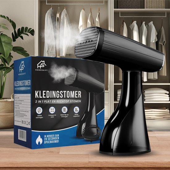 HomeShift Défroisseur à vêtements - Défroisseur - Défroisseur à main - Pour vêtements et meubles - 380ML - Noir