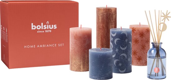 Bolsius - Set de bougies rustiques - Set de parfum - Secret Forest