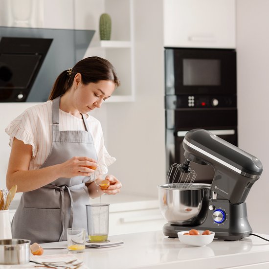 Robot de cuisine KitchenBrothers - 5L - Mixeur de cuisine - 1200W - Anthracite