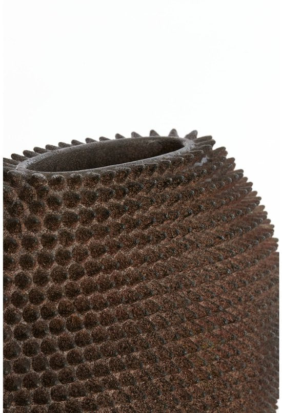 Light & Living Vase Caldras - Marron - Ø43cm - Plastique synthétique - Moderne - Vase à fleurs - Décoration intérieure - Vase décoratif pour le salon ou la chambre à coucher