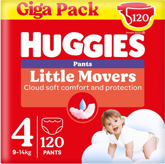 Culotte de protection Huggies® Little Movers, Taille 4 (9 à 14 kg), 120 culottes de protection avec motifs Disney©, Giga pack