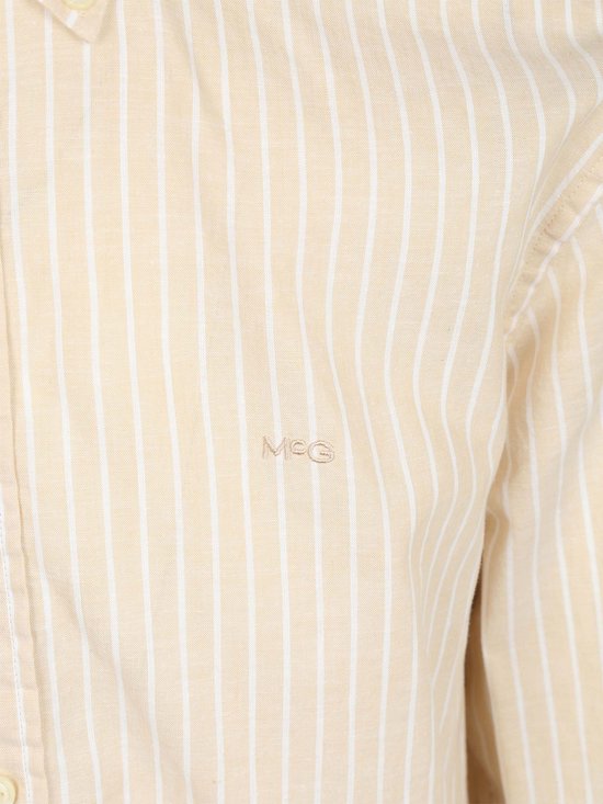 Chemise McGregor Coton Lin Rayures Ecru - Taille XXL - Homme