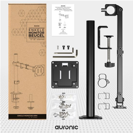 Auronic Monitor Arm - 1 écran - 13 à 32 pouces - réglable - support de moniteur - acier - noir