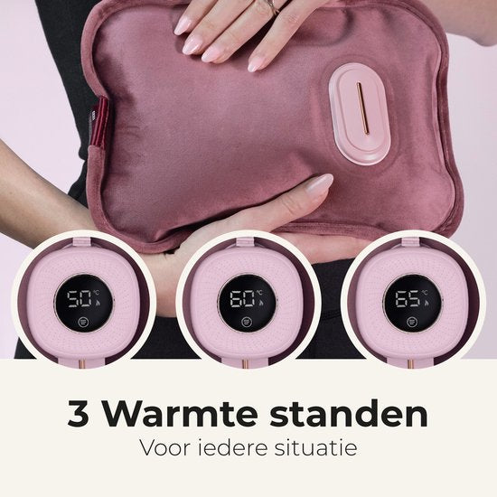 STAUS&BACH Bellune - Bouillotte électrique avec manchon - Bouillotte avec 3 niveaux de chaleur (50°C à 65°C) - 2 à 10 heures de chaleur - Bouillotte pour bébé - Chauffe-abdomen, chauffe-nuque et chauffe-dos - Bande chauffante menstruelle - Rouge bordeaux