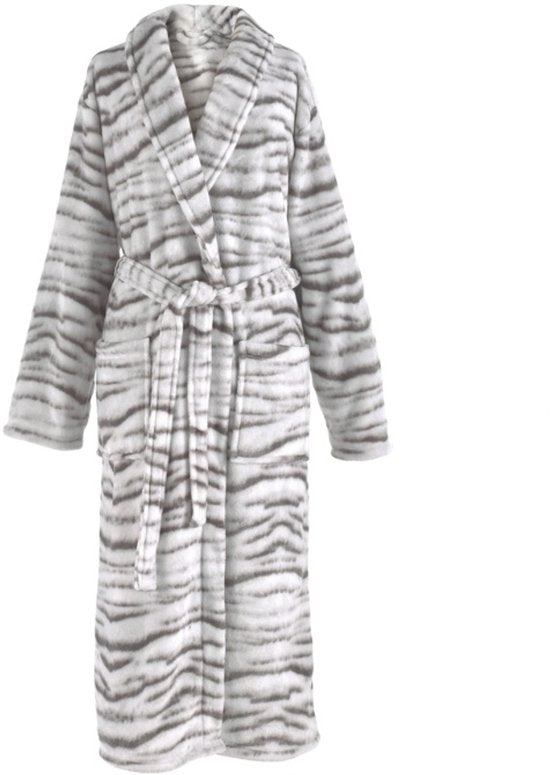 ZoHome Peignoir Long Léopard - Polaire - Taille M - Marron