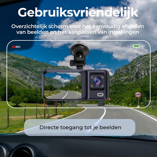 Denver Dashcam - Dashcam pour voiture - Caméra frontale et de cabine - Full HD - Grand Angle 120° - Enregistrement en boucle - Capteur G - CCT2500