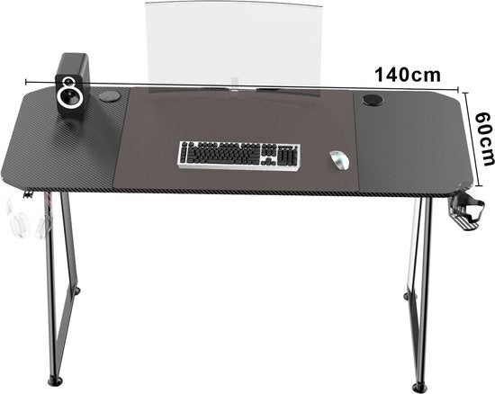 Pupitre de jeu - gaming desk - table d'ordinateur - 140 x 60 cm
