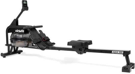 VirtuFit AQUA100i Rameur avec résistance à l'eau - Mono-rail - Avec écran, support de tablette et roues de transport - Kinomap & Fitshow - Max. 120 kg et 200 cm - Appareil à ramer - Rameur