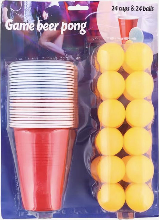 Jeu de boisson Beer Pong - 24 gobelets et 24 balles