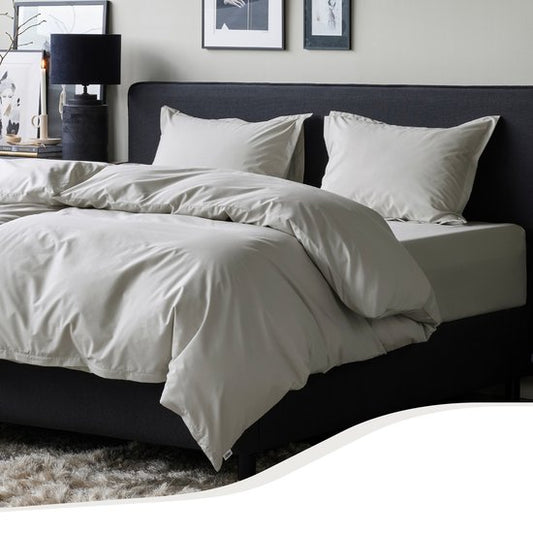 Home by TEMPUR® Topper Fitted Sheet - Nature - 90 x 200 x 9 cm - coton égyptien - drap-housse sans repassage - convient au sèche-linge