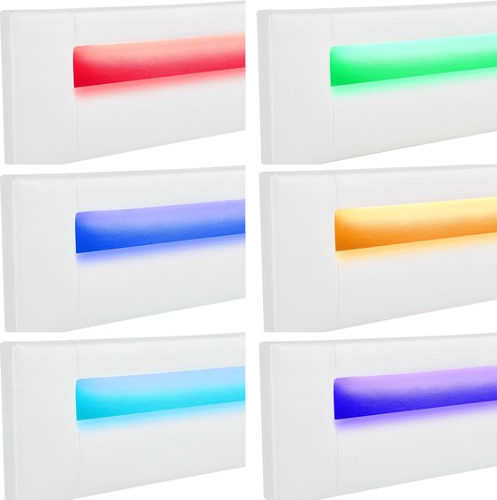 Juskys Lit capitonné Seville - 140 x 200 cm - Blanc - Eclairage LED